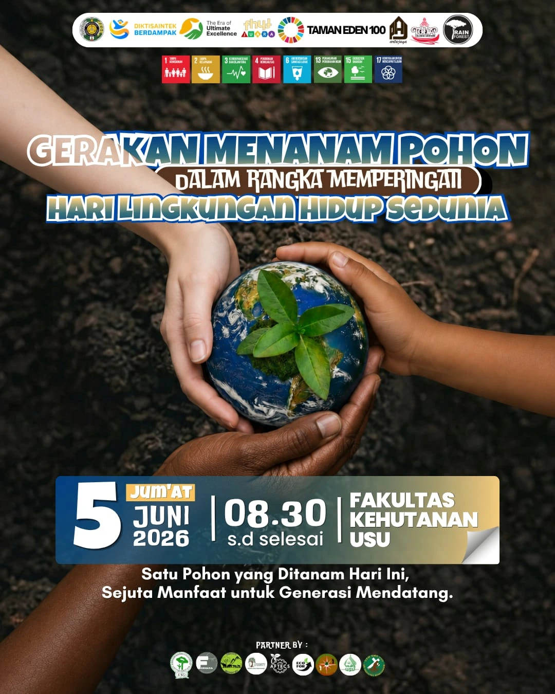 Satu Pohon, Sejuta Harapan: Fahutan USU Gelar Gerakan Menanam Pohon